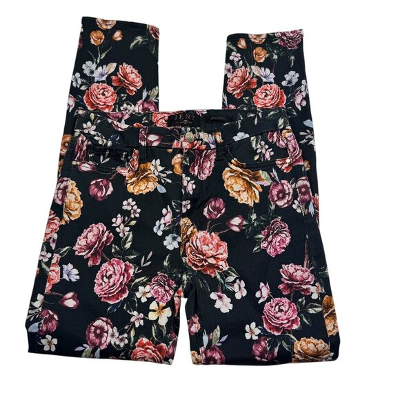 Jen7 7 All Mankind Romantic Floral Printed Ankle Skinny Pants Women's Size 4 - Picture 2 of 8